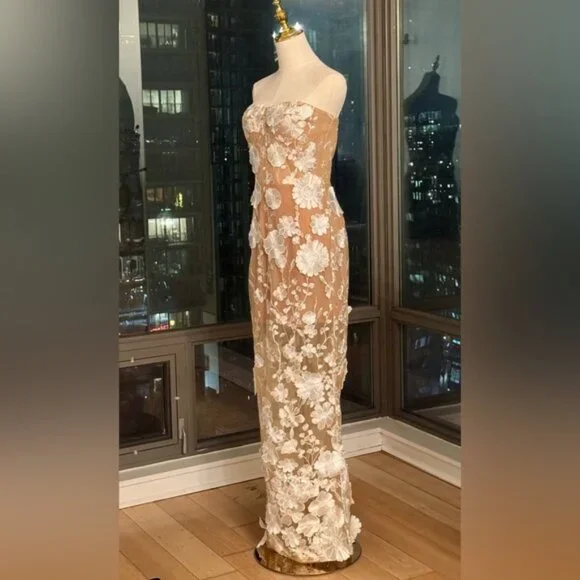 🆕 BRONX & BANCO 🧿 NWOT Jasmine Blanc Bridal Maxi Dress, Sz L US 8 - Picture 6 of 16